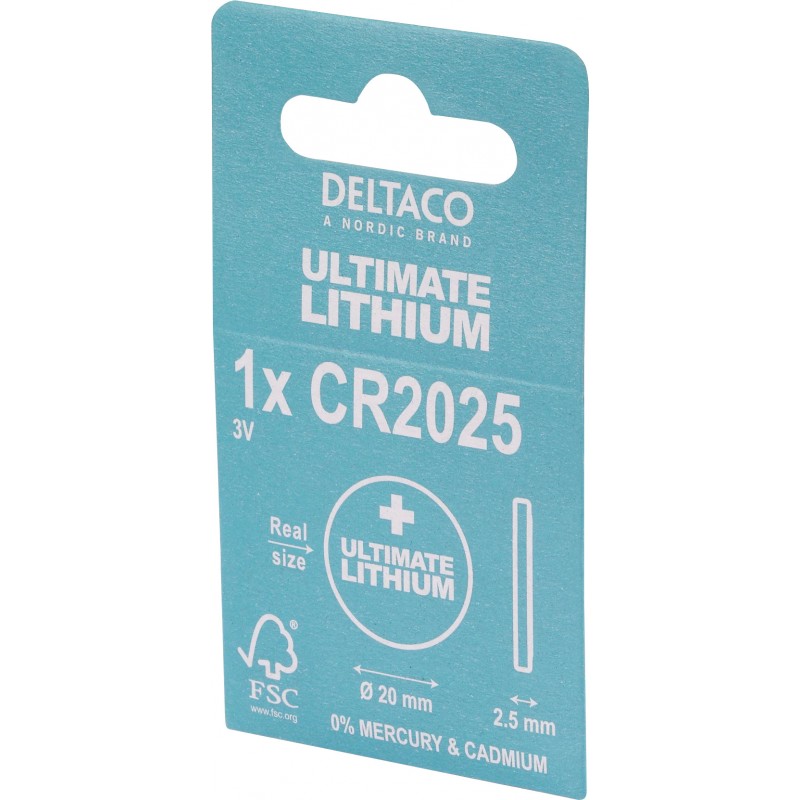 Batterier & batteri tester - Deltaco Ultimate Lithium CR2025 3V knapcellebatteri 1-pak