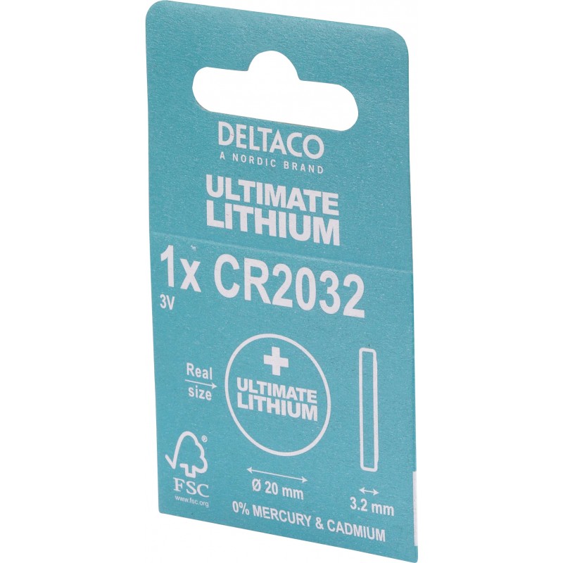 Batterier & batteri tester - Deltaco Ultimate Lithium CR2032 3V knapcellebatteri 1-pak