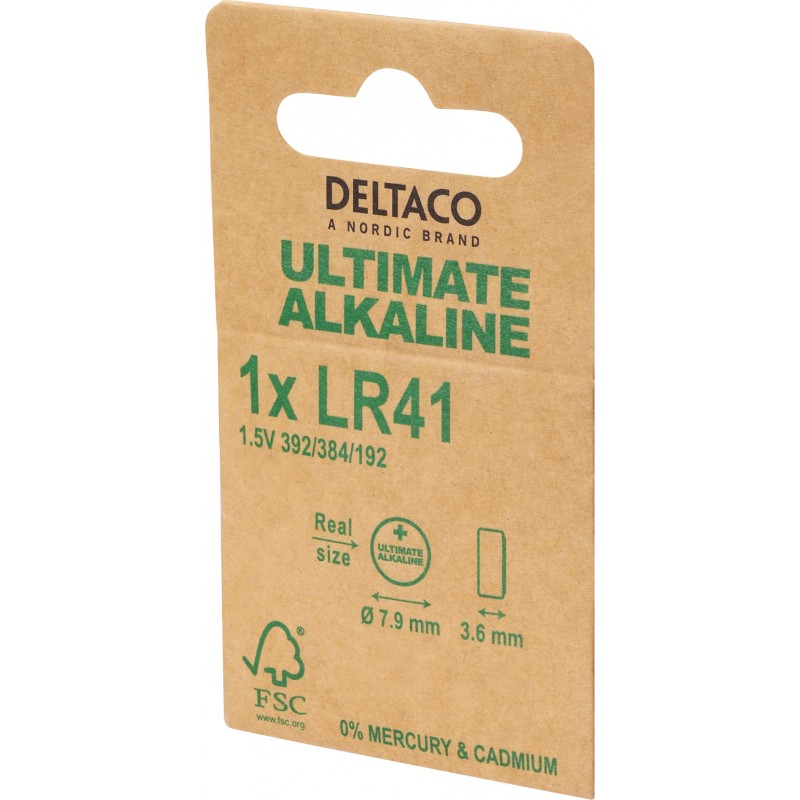 Batterier & batteri tester - Deltaco Ultimate Alkaline LR41 1,5 V knapcellebatteri 1-pak