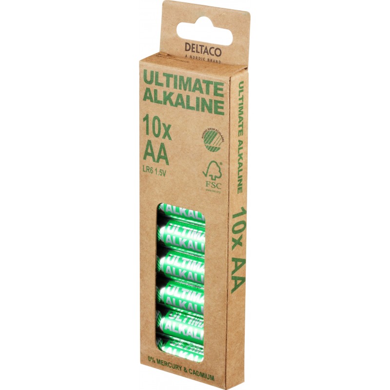 Batterier & batteri tester - Deltaco Ultimate alkaliske AA-batterier LR6 1,5 V i 10-pak
