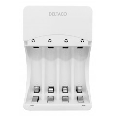 Deltaco USB-drevet batterioplader Ni-Mh til AA- og AAA-batterier (10-12 timer)
