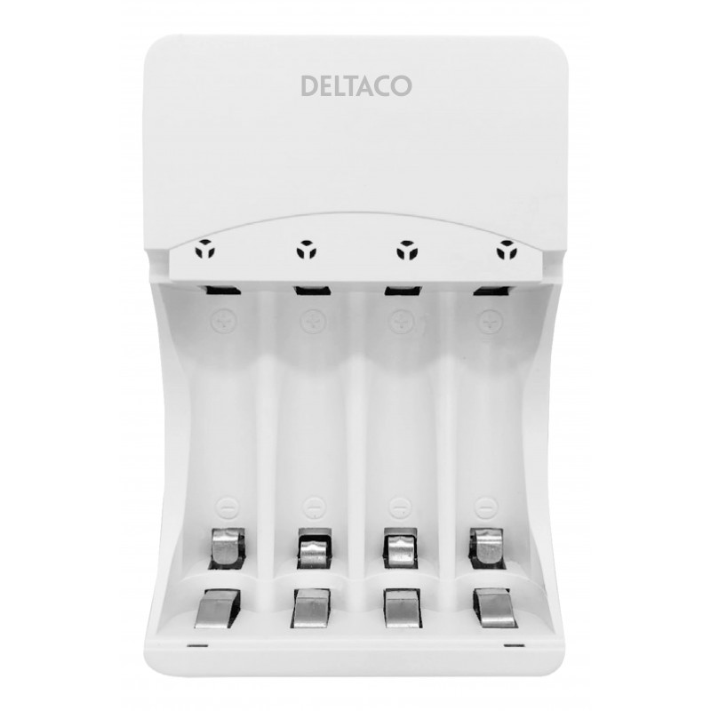 Batterier & batteri tester - Deltaco USB-drevet batterioplader Ni-Mh til AA- og AAA-batterier (10-12 timer)