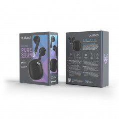 In-ear - Audeeo True Wireless headset og hovedtelefoner sort/hvid