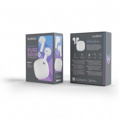 In-ear - Audeeo True Wireless headset og hovedtelefoner sort/hvid