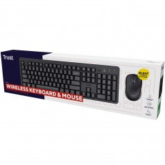 Tastatur & computermus - Trust ekstra stille sæt med trådløst tastatur og mus