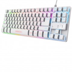 Trust GXT 833W Thado TKL kompakt gamingtastatur med belysning (hvid)