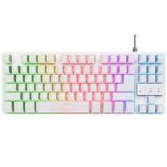 Trust GXT 833W Thado TKL kompakt gamingtastatur med belysning (hvid)