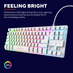 Baggrundsbelyst gamingtastatur - Trust GXT 833W Thado TKL kompakt gamingtastatur med belysning (hvid)