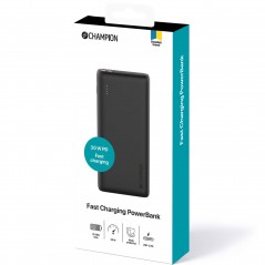 Portable batterier - Champion powerbank 20.000 mAh 1xUSB-C 2xUSB-A og PD 30 W opladning