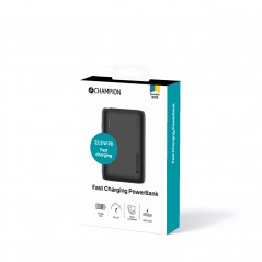 Portable batterier - Champion ultrakompakt powerbank 10.000 mAh 1xUSB-C 1xUSB-A og PD 22,5 W opladning