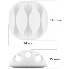 Kabelhåndtering - Kabelholder med 3 kabelkanaler i en pakke med 4 stk.