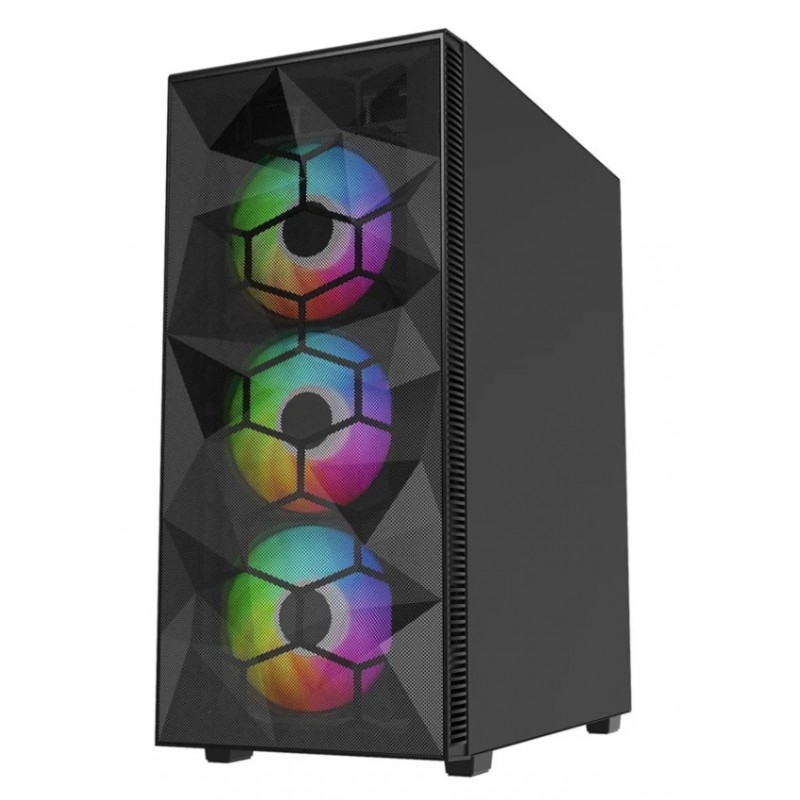 Billig gaming computer og stationær gaming computer - DUTZO Esport Fire Ryzen 5 16GB 1TB RTX 5060 Win11 stationær gamingcomputer