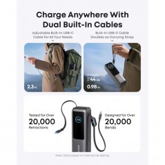Portable batterier - Anker superstærk 165 W 3x USB-C powerbank 25.000 mAh, der kan oplade bærbare computere
