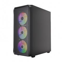 Dutzo C321 Midi Tower-kabinet med sidepanel i hærdet glas og ARGB