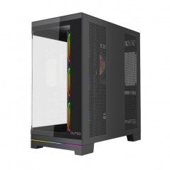 Komponenter - Dutzo C830 Panorama Midi Tower-kabinet med to sider i hærdet glas og ARGB