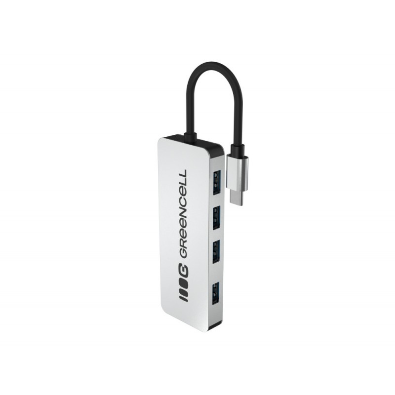 USB-C hubb - Greencell USB-hub USB-C til 4x USB 3.0 (USB-A)