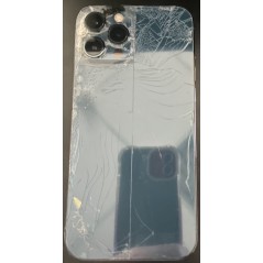 iPhone 12 Pro Max 5G 256GB Pacific Blue (brugt med nyt batteri, ødelagt bagside - inkl. cover)