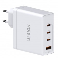 SiGN AC-adapter vægoplader 140 W med 3x USB-C og 1x USB til bl.a. MacBook