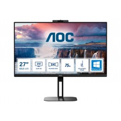 AOC Q27V5CW/BK 27" 2,5K ergonomisk IPS-skærm med webcam og USB-C PD65W