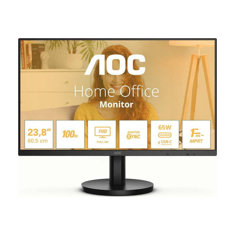 Computerskærm 15" til 24" - AOC 24B3CA2 24" Full HD 100 Hz IPS-skærm med USB-C og HDMI