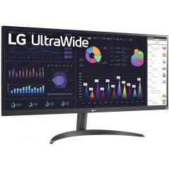 LG 34WQ500-B 34" ultrabrede 100 Hz 2560 x 1080 skærm med IPS-panel