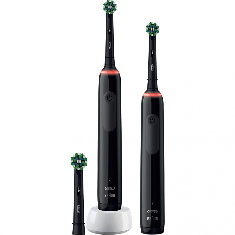 Eltandborste - Oral-B PRO 3 3900 sort elektrisk tandbørste, dobbeltpakke
