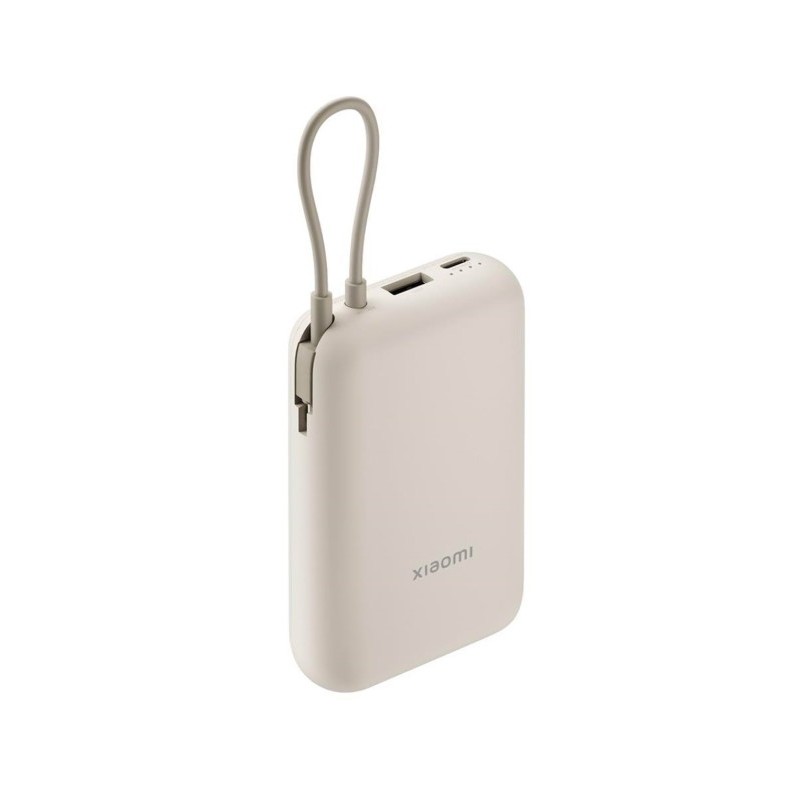 Portable batterier - Xiaomi powerbank 10.000 mAh 22,5 W med indbygget USB-C-kabel