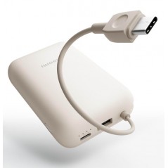 Portable batterier - Xiaomi powerbank 10.000 mAh 22,5 W med indbygget USB-C-kabel
