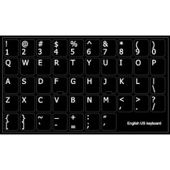 Klistermærker til at konvertere tastaturet til engelsk (US)
