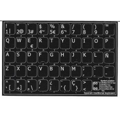 Klistermærker til at konvertere tastaturet til spansk
