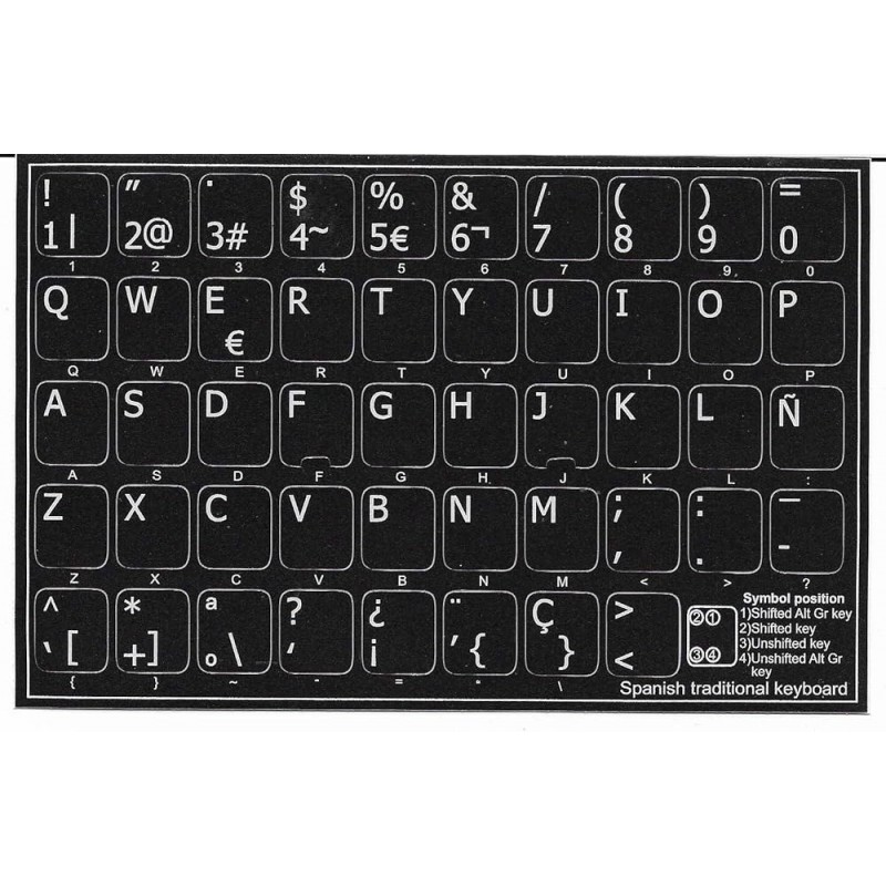 Øvrigt tilbehør - Klistermærker til at konvertere tastaturet til spansk