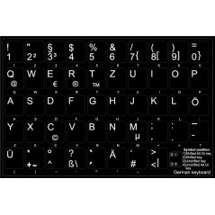Klistermærker til at konvertere tastaturet til tysk
