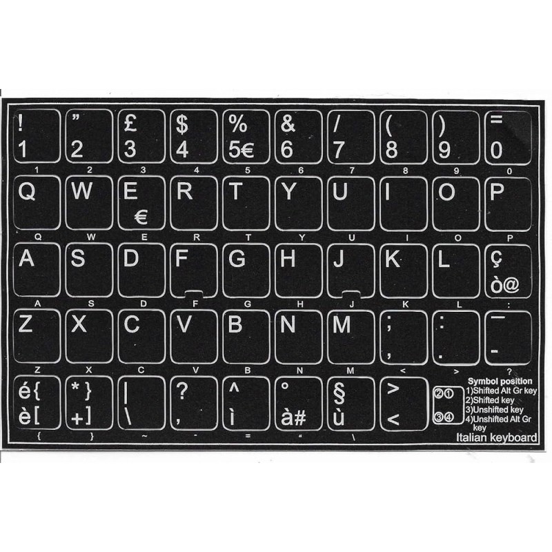 Øvrigt tilbehør - Klistermærker til at konvertere tastaturet til italiensk