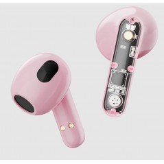Bluetooth hovedtelefoner - Streetz T150 True Wireless in-ear headset pink/transparent