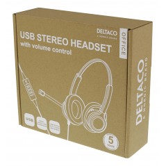 Chat-headsets - Deltaco USB-headset med støjdæmpende mikrofon