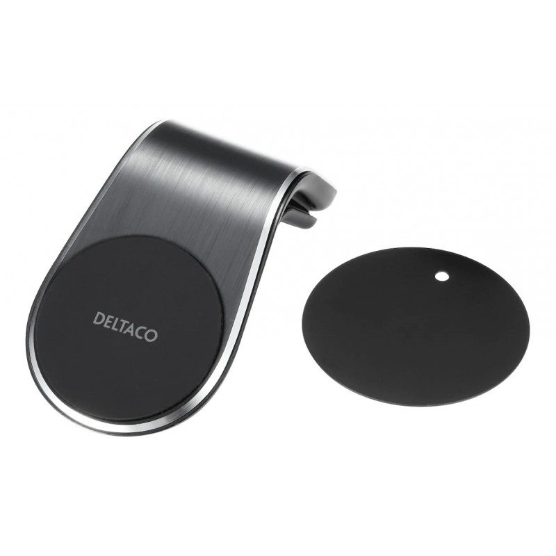 Deltaco magnetisk mobiltelefonholder til bilens ventilationsgitter inkl metalplade Mobilholdere - Deltaco magnetisk mobiltelefonholder til bilens ventilationsgitter inkl metalplade