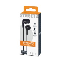 In-ear - STREETZ In-ear Bluetooth-hovedtelefoner med mikrofon og medie-/svarknapper, sort