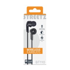 In-ear - STREETZ In-ear Bluetooth-hovedtelefoner med mikrofon og medie-/svarknapper, sort