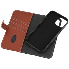 Essentials 2-i-1 tegnebogscover til iPhone 13/14/15 i ægte læder