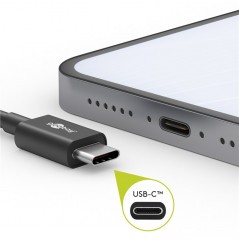 Vægladere til mobiltelefon - Universal 15 W USB-C-vægoplader med 1,5 m kabel, sort