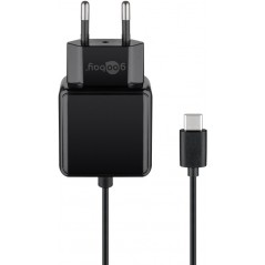 Universal 15 W USB-C-vægoplader med 1,5 m kabel, sort
