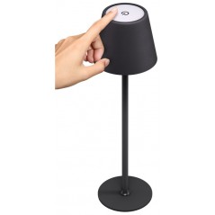 Udendørs belysning - Genopladelig varm hvid bordlampe til indendørs og udendørs brug, dæmpbar (sort/hvid)