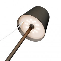 Udendørs belysning - Genopladelig varm hvid bordlampe til indendørs og udendørs brug, dæmpbar (sort/hvid)