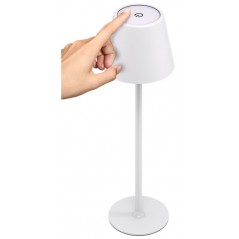 Udendørs belysning - Genopladelig varm hvid bordlampe til indendørs og udendørs brug, dæmpbar (sort/hvid)