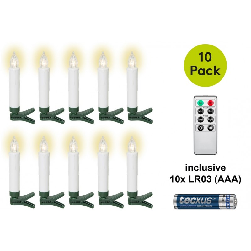 Julepynt og juleudsmykning - Goobay trådløs juletræsbelysning med 10 LED-lys inklusive batterier