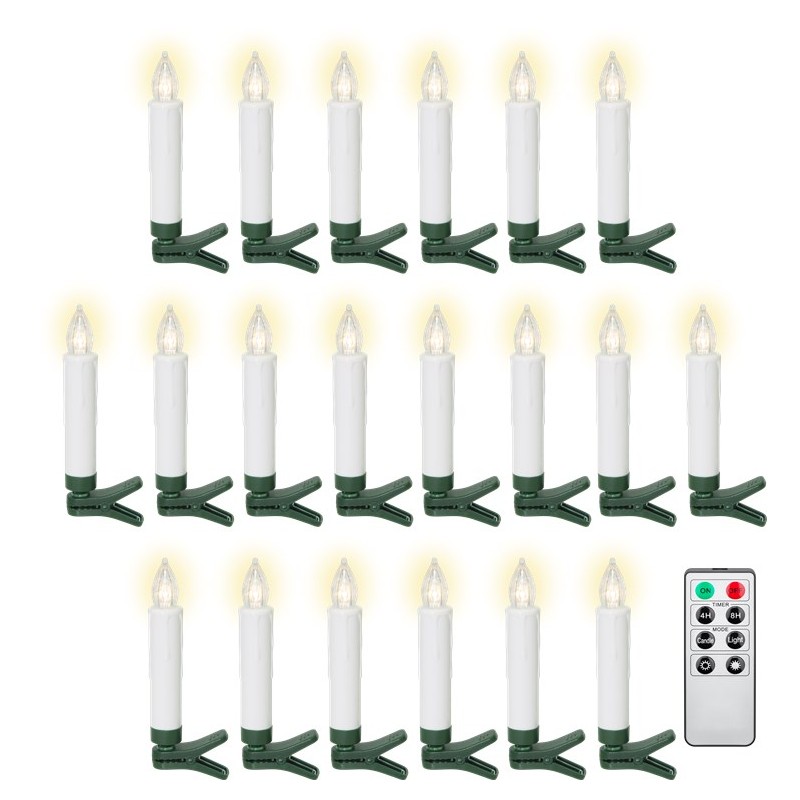 Julepynt og juleudsmykning - Goobay trådløs juletræsbelysning med 20 LED-lys