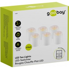 LED-ljus - Sæt med 6 genopladelige LED-fyrfadslys med realistisk flamme