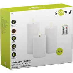 LED-ljus - Sæt med 3 LED-lys med realistisk flamme til indendørs og udendørs brug