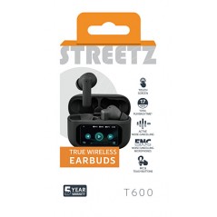 Trådløse headset - Streetz T600 ægte trådløst in-ear headset med aktiv støjreduktion, touchscreen