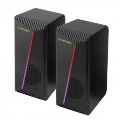 Esperanza computerhøjttalere med belysning og 3,5 mm + USB-strømforsyning